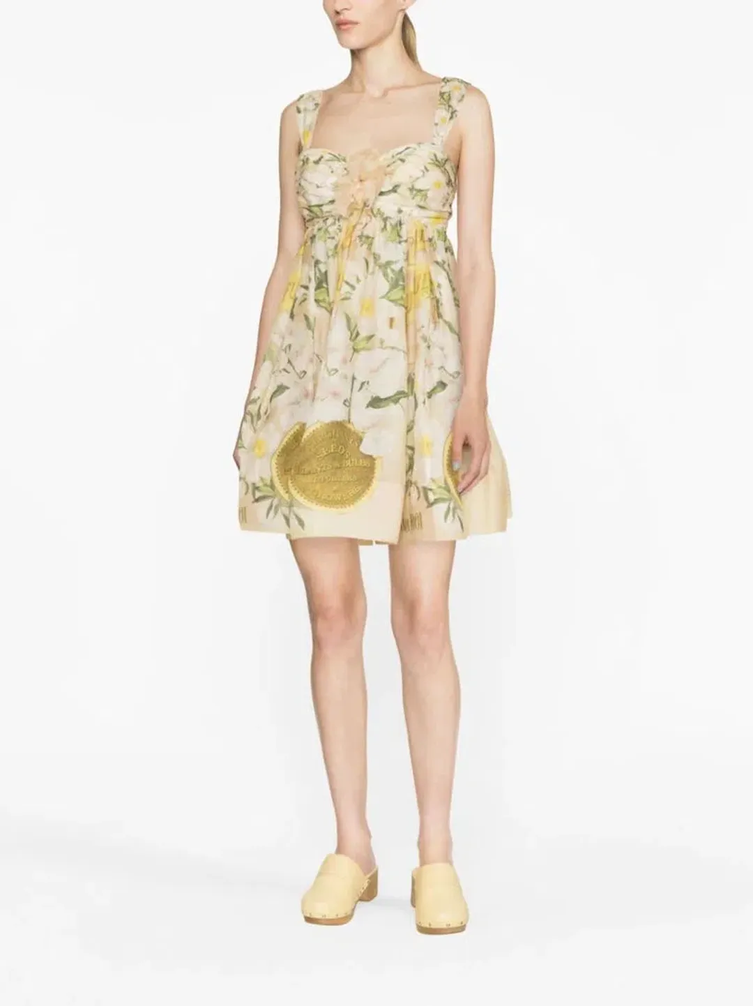 Zimmermann Coaster Strapless Ruched Mini Dress Floral Print Size 1/Au 10 for rent on The Volte - main image