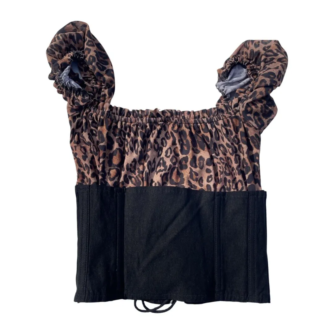 I AM GIA Leopard Rhia Corset Crop Top Size S/Au 8 for rent on The Volte - main image
