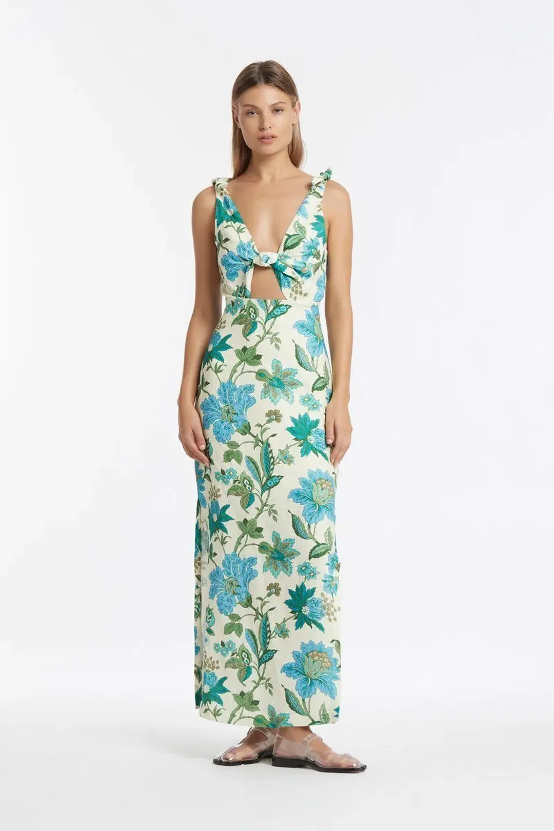 Sir Alexandre Tie Midi Dress Floral Size 8 for rent on The Volte - main image