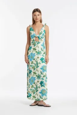 Sir Alexandre Tie Midi Dress Floral Size 8 for rent on The Volte - image 1