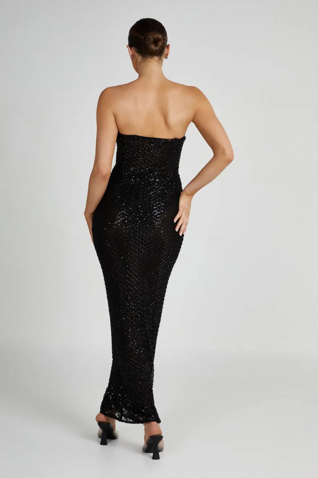 Meshki Gemma Strapless Sequin Maxi Dress Black Size M / AU 10 for rent on The Volte - main image