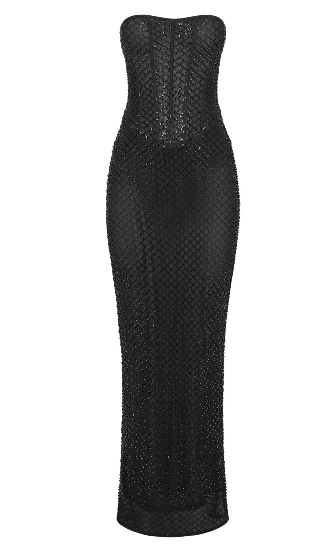 Meshki Gemma Strapless Sequin Maxi Dress Black Size M / AU 10 for rent on The Volte - main image