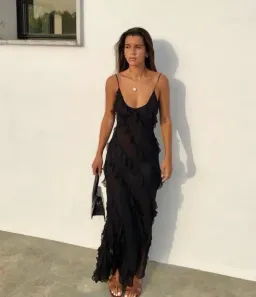 Rat & Boa Selena Ruffle Cecelia Dress Black Size 10 for rent on The Volte - image 7