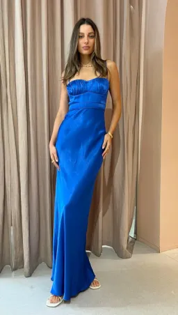 Shona Joy Oliviera Ruched Maxi Dress Blue Size 8 for rent on The Volte - image 3