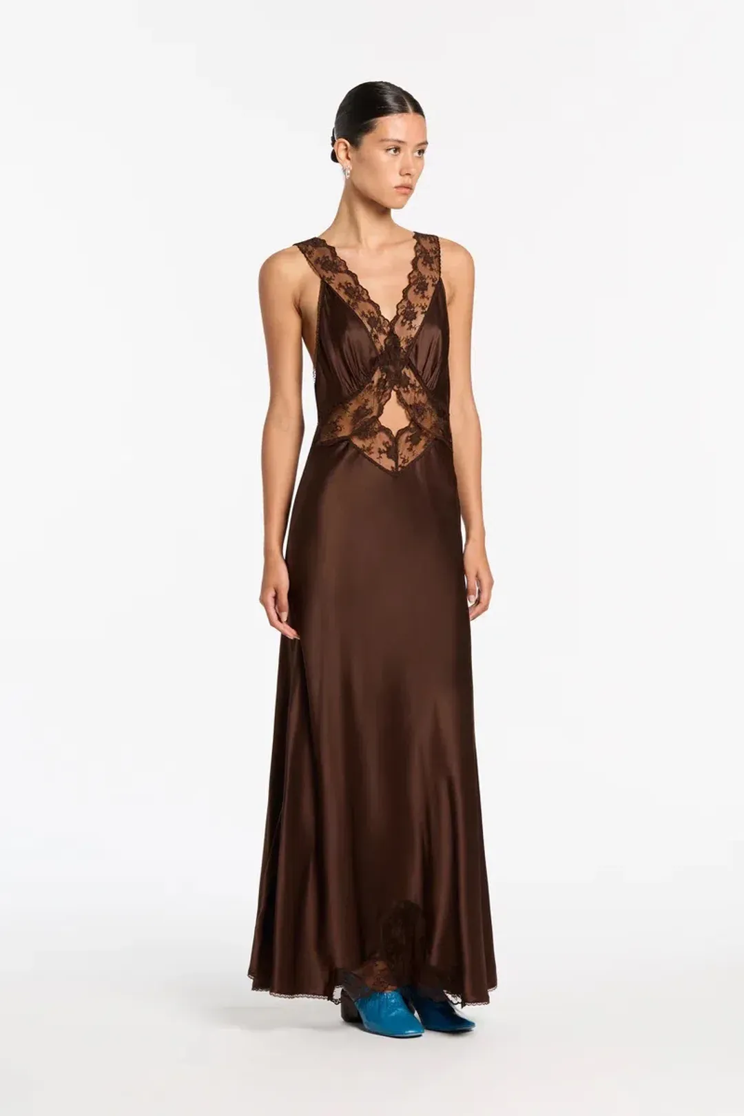Sir the Label Aries Cut Out Gown Chocolate Size 6 for rent on The Volte - main image