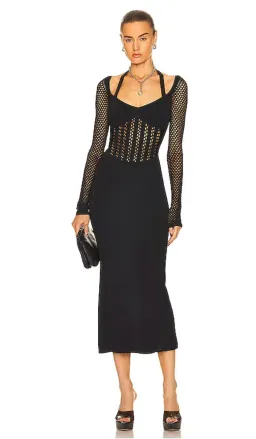 Dion Lee Column Corset Dress Black Size 8 for rent on The Volte - image 1