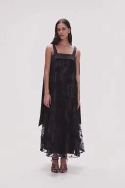 Aje Ursula Midi Dress in Black Size AU 8 for rent on The Volte - image 1