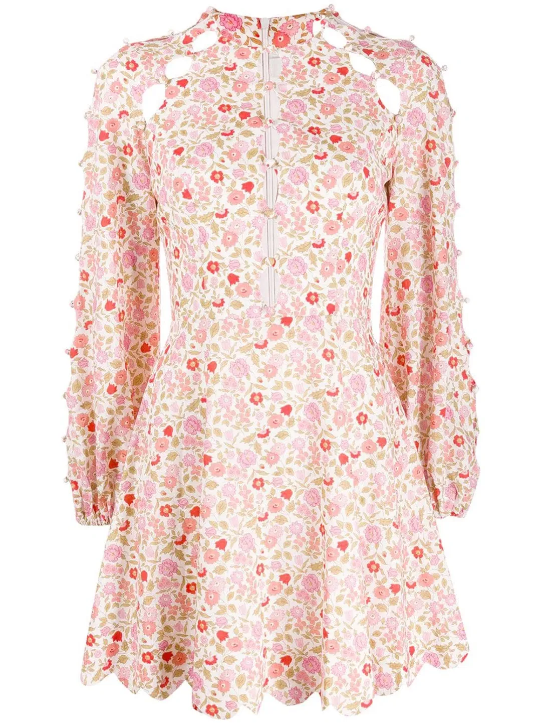 Zimmermann Goldie Scallop Short Dress Floral Size 1 / AU 10 for rent on The Volte - main image
