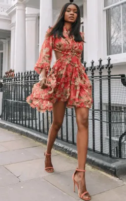 Zimmermann Melody Lace Up Short Dress Print Size 0 / AU 8  for rent on The Volte - image 1