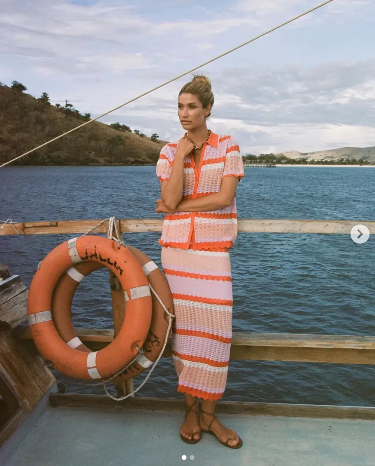 Steele Kono Polo & Lucia Skirt Set Multi Size AU 10 for rent on The Volte - main image