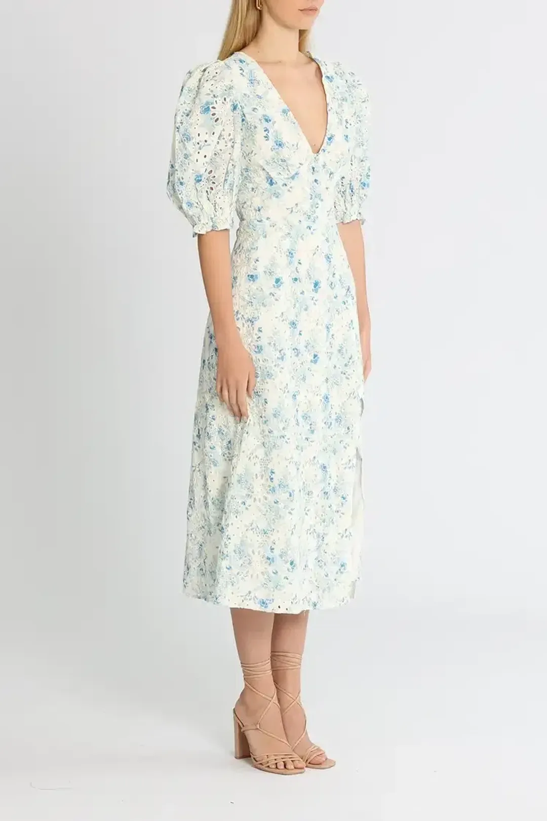 Mink Pink Zephyr Midi Dress Blue Print size 16 for rent on The Volte - main image