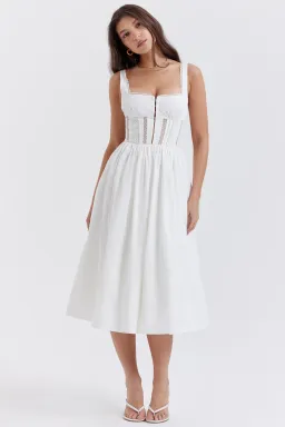 House Of CB Perle Lace Trim Dress  White Size S/Au 8  for rent on The Volte - image 1