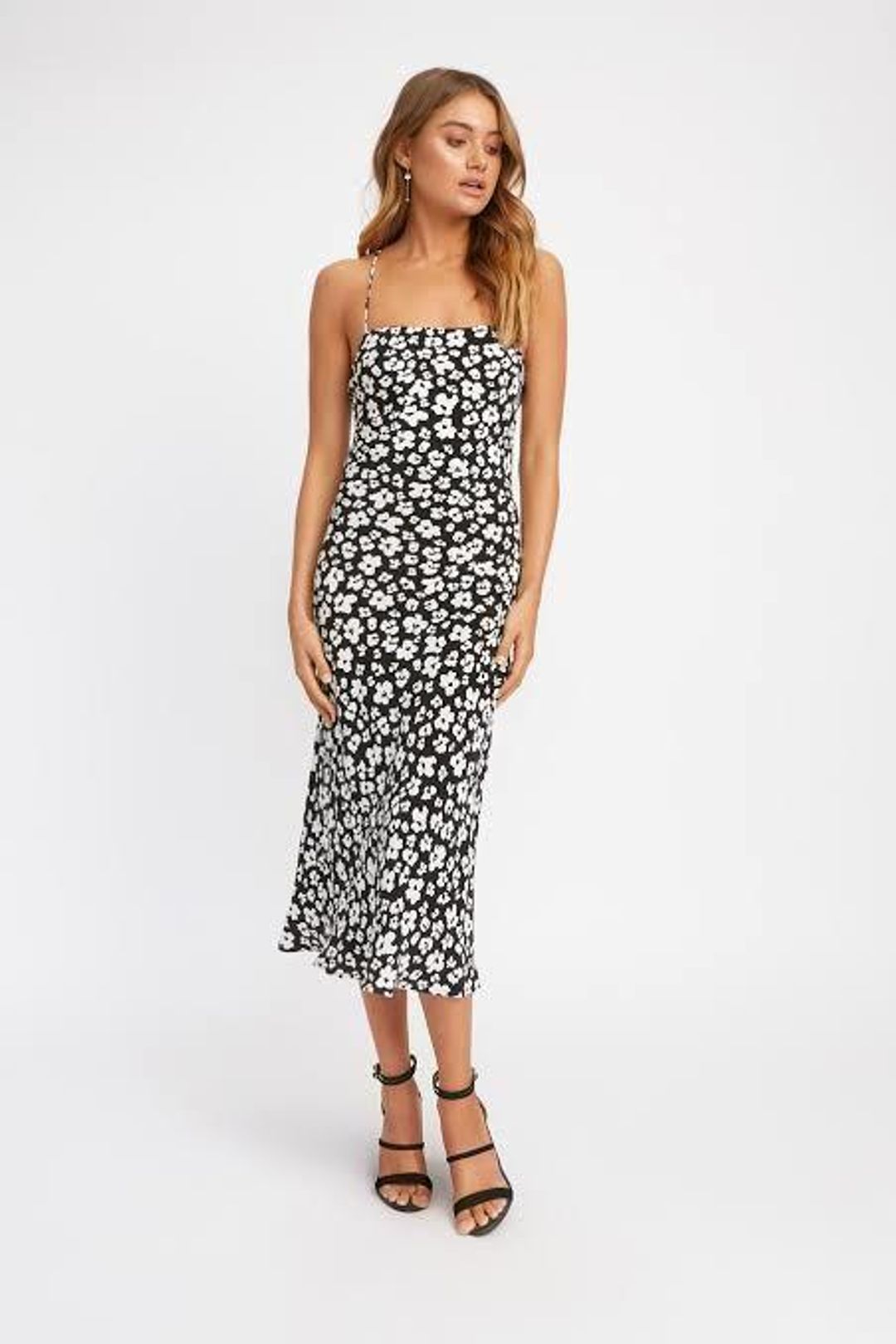 Kookai Fleur Midi Dress Black Size 12  for rent on The Volte - main image