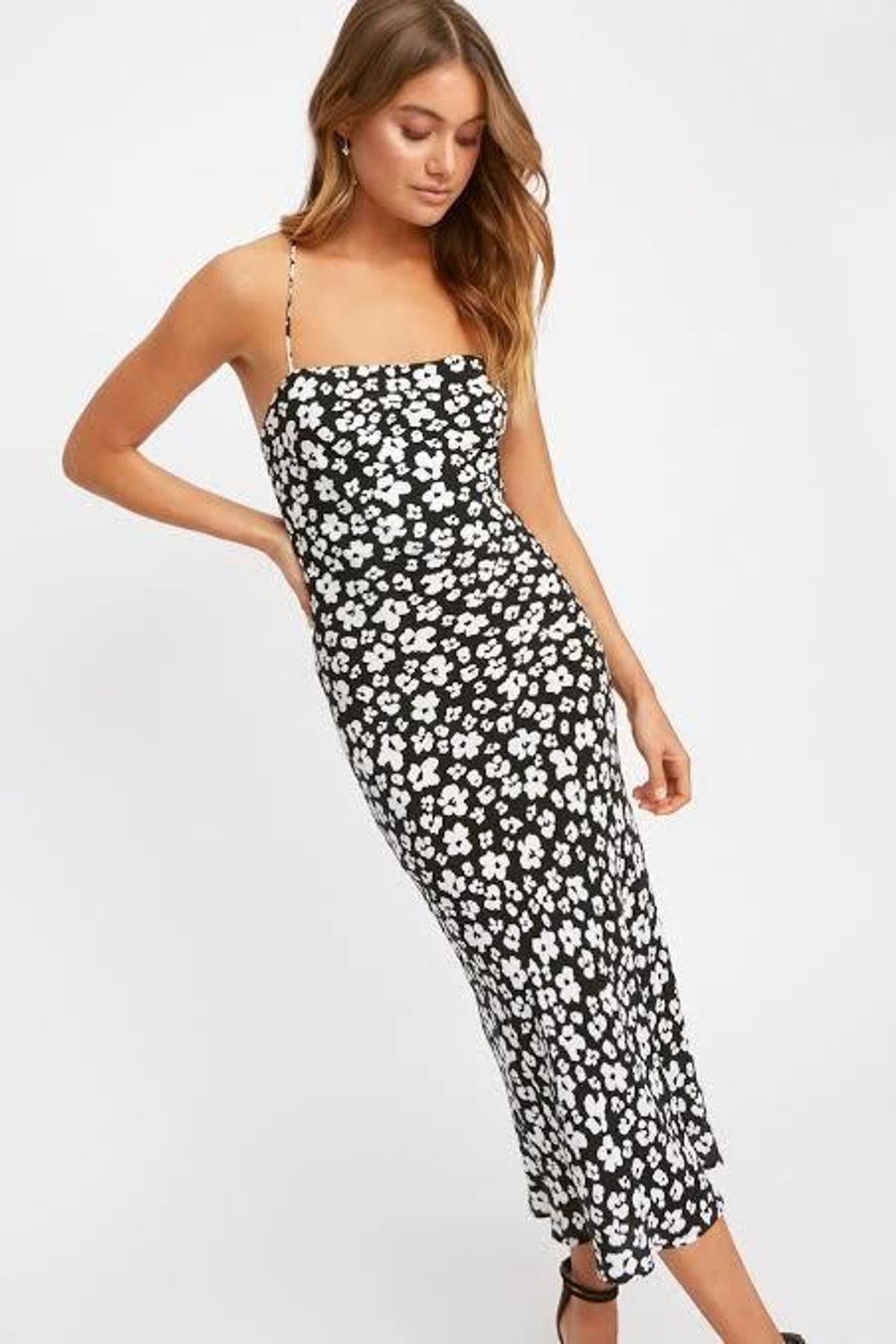 Kookai Fleur Midi Dress Black Size 12  for rent on The Volte - main image