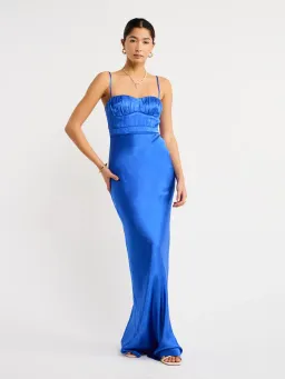 Shona Joy Oliviera Ruched Maxi Dress Blue Size 8 for rent on The Volte - image 1