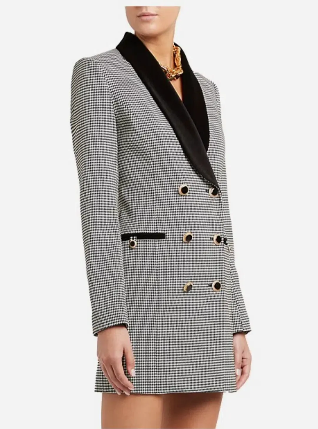 Rebecca Vallance Sebastian Mini Dress Houndstooth Print Size 12 for rent on The Volte - main image