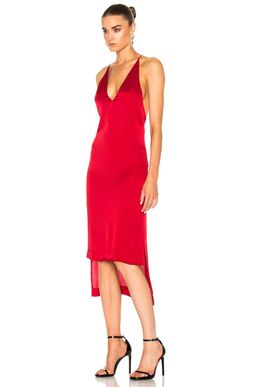 Dion Lee Fine Line Satin Dress Red 6 for rent on The Volte - image 1