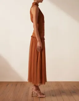 Shona Joy Noemi Sleeveless Button Up Midi Dress in Siena Size 14 for rent on The Volte - image 2