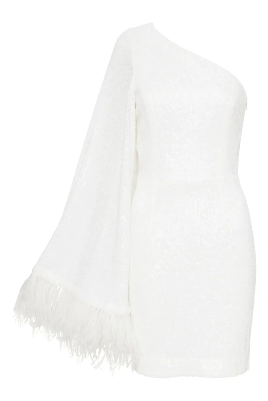 Rebecca Vallance Davina One Sleeve Mini Dress Ivory Size 8 for rent on The Volte - main image