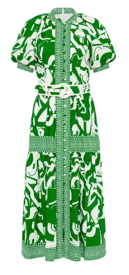 Rebecca Vallance Buttercup Midi Dress Green Print Size 8 for rent on The Volte - image 4