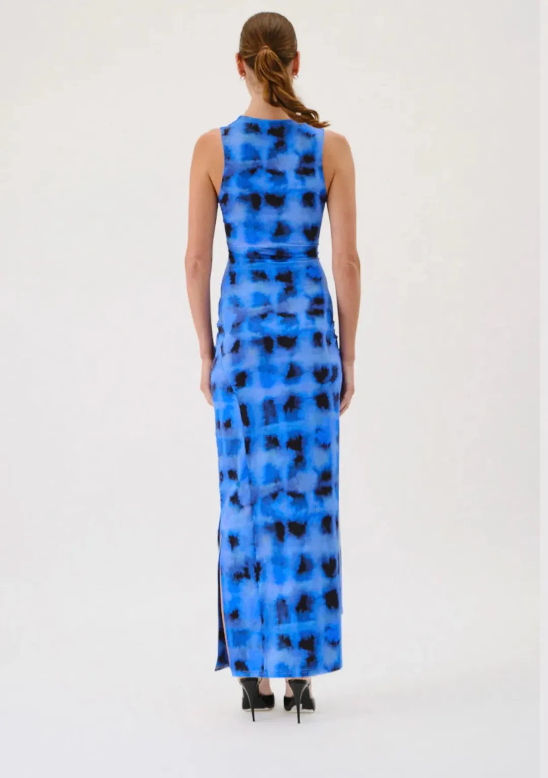 Suboo Sleeveless Reversible Twist Front Maxi Dress Blue Size 8 for rent on The Volte - main image