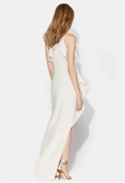 Halston Heritage Leda Gown White Size 6 for rent on The Volte - image 4
