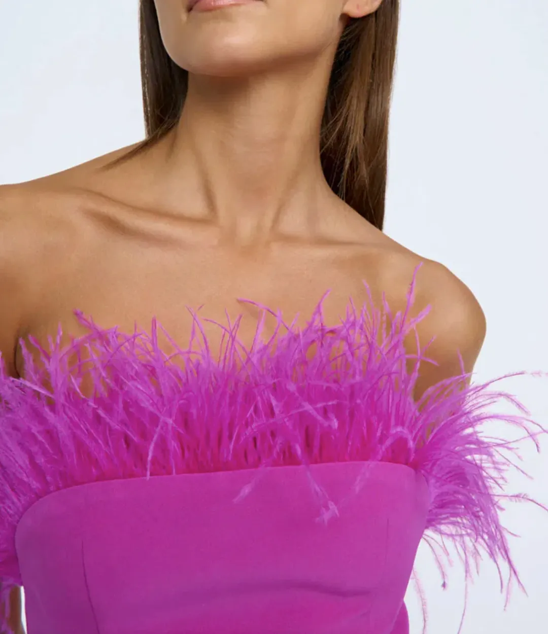 By Johnny Nadia Feather Mini Dress Pink Size 8 for rent on The Volte - main image