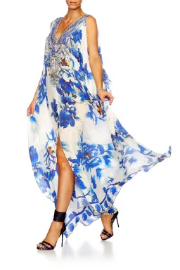 Camilla Ring Of Roses Split Front & Sleeve Kaftan Floral Print One Size  for rent on The Volte - image 1