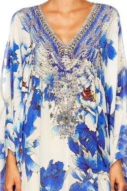 Camilla Ring Of Roses Split Front & Sleeve Kaftan Floral Print One Size  for rent on The Volte - image 4