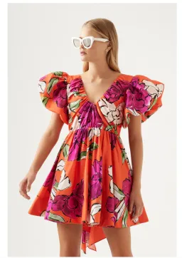 Aje Gretta Bow Back Mini Dress Floral Size 10 for rent on The Volte - image 2