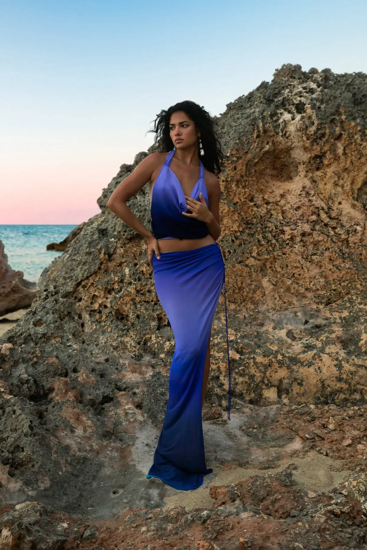 Rat & Boa Nova Top & Atlantis Skirt Set Blue Ombre Size S / AU 8 for rent on The Volte - main image