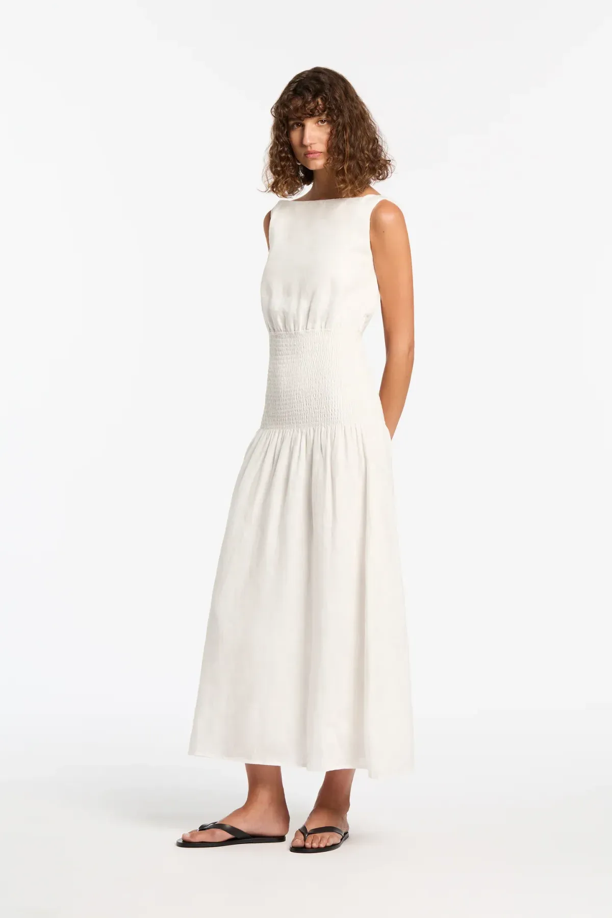 Sir The Label Lorena Open Back Maxi Dress White Size AU 10 for rent on The Volte - main image