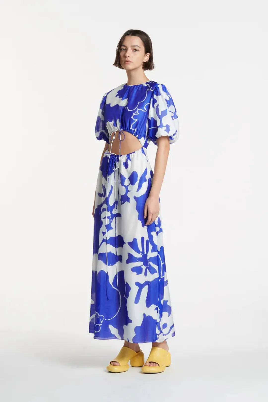 Sir The Label Vivi Puff-Sleeve Maxi Dress Print Size 10 for rent on The Volte - main image