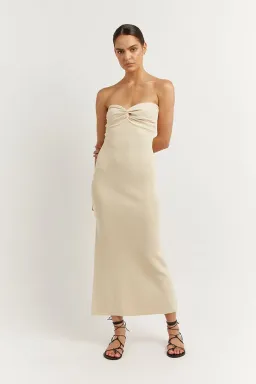 Dissh Anika Butter Knit Midi Dress Cream Size 6 for rent on The Volte - image 1