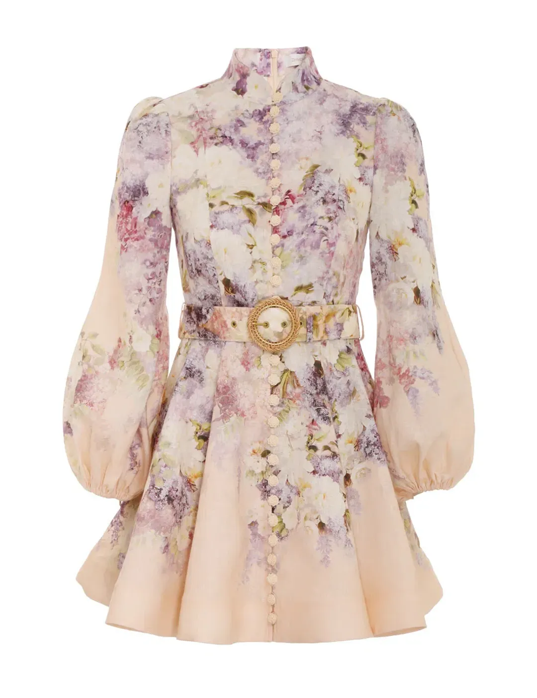 Zimmermann  Lyrical Buttoned Mini Dress Floral Size 2 / AU 12 for rent on The Volte - main image
