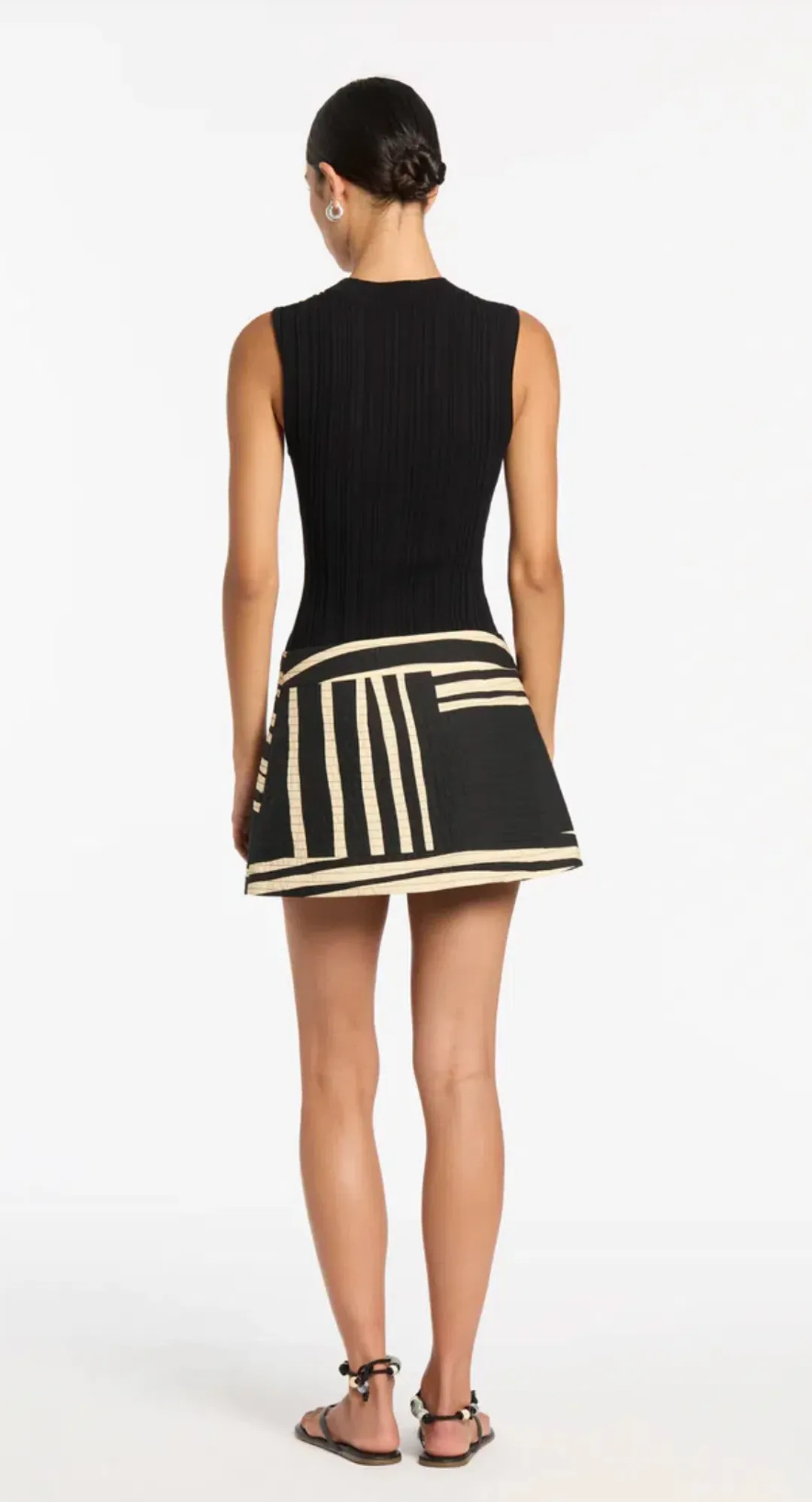 Sir The Label Linocut Wrap Mini Skirt Ligne Print Size AU 6 for rent on The Volte - main image