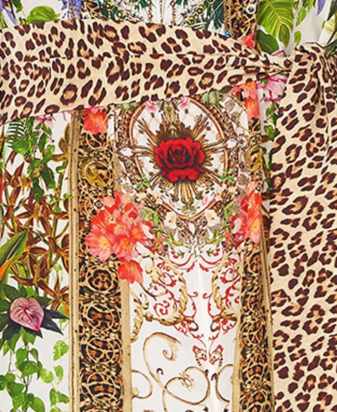 Camilla Fair Verona Tie Waist Strapless Jumpsuit with Belt Multi Size M/Au 12 for rent on The Volte - main image