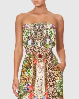 Camilla Fair Verona Tie Waist Strapless Jumpsuit with Belt Multi Size M/Au 12 for rent on The Volte - image 3