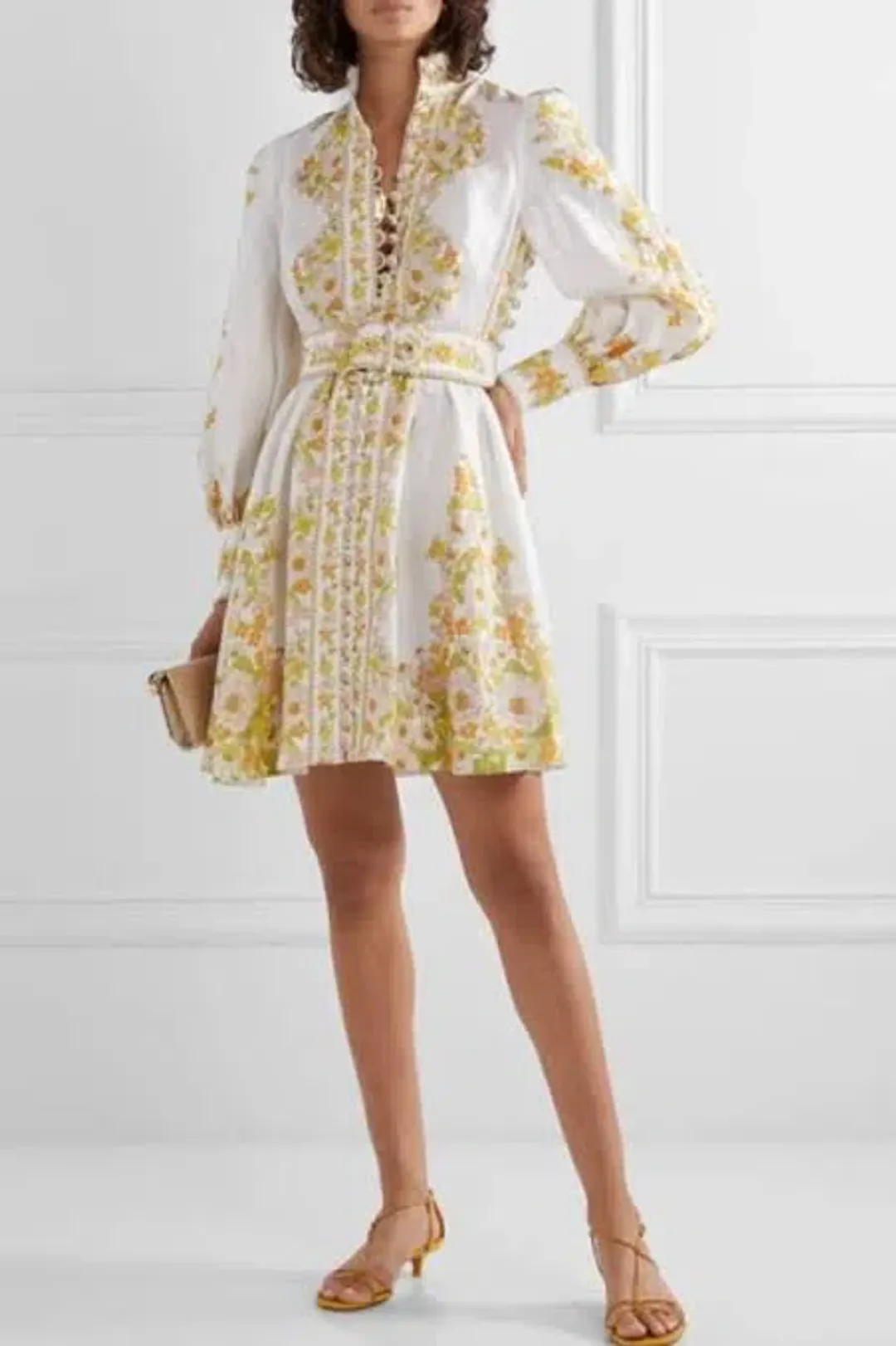 Zimmermann Super Eight Tubular Mini Dress Pink Meadow Size 2/Au 12  for rent on The Volte - main image