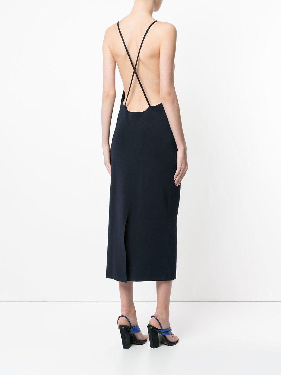Dion Lee Fine Line Knit Dress- INK NAVY 8 for rent on The Volte - main image