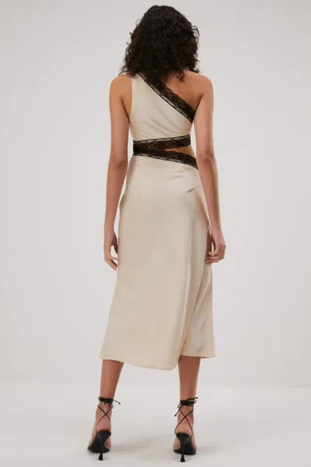 MISHA Hattie Satin Midi Dress Pink Champagne Size 6/XS for rent on The Volte - main image