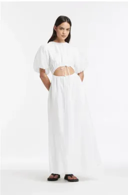 Sir the Label Franc Puff Sleeve Midi Dress White Size 0 / AU 6 for rent on The Volte - image 1