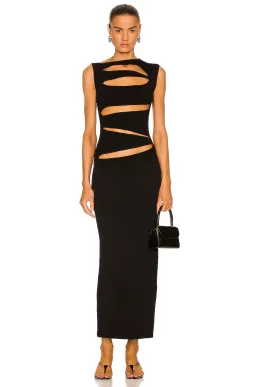 Christopher Esber Slashed Knit Dress Black Size 6 for rent on The Volte - image 1