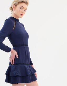 Keepsake the Label Wild Things Long Sleeve Dress Navy for rent on The Volte - image 4