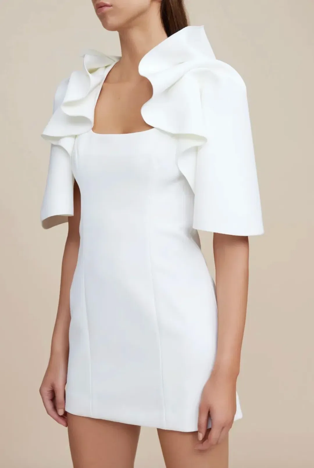 Acler Gwynne Dress in Cream Size AU 8 for rent on The Volte - main image