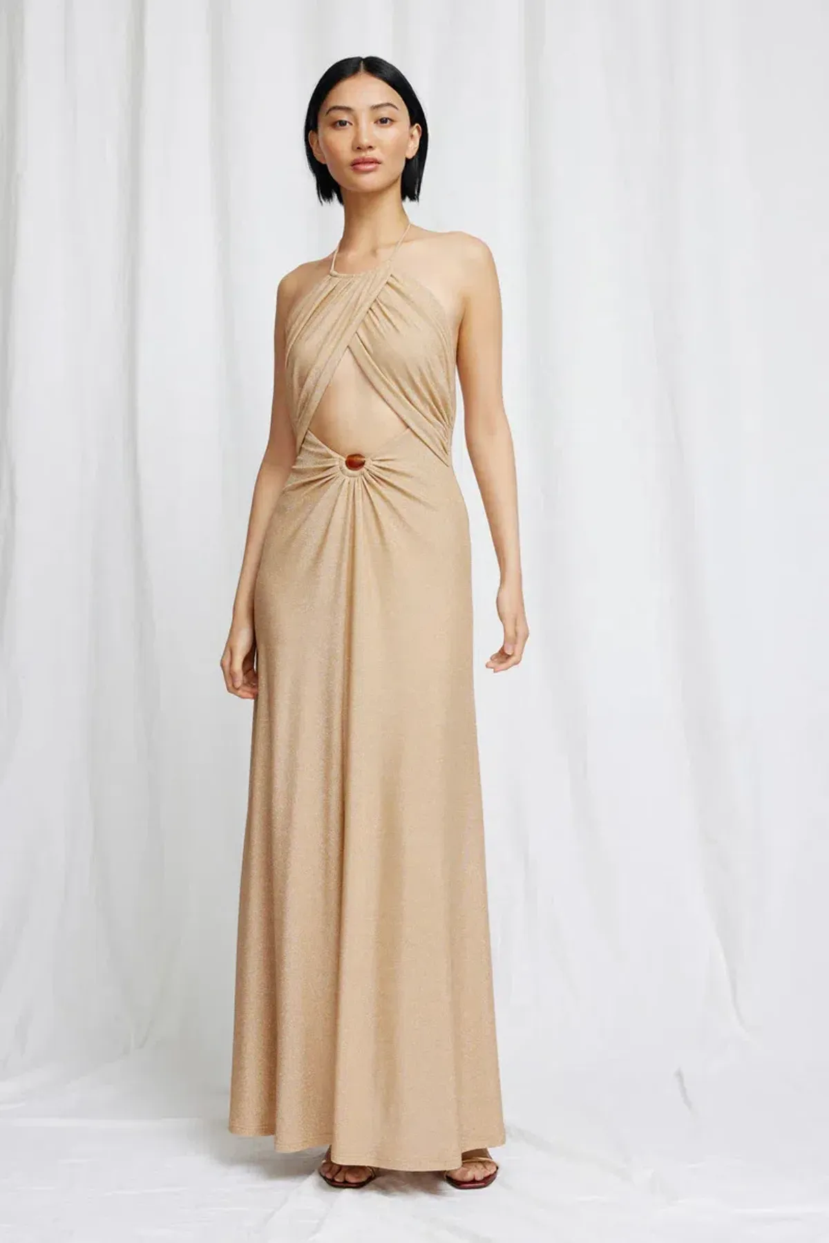 Significant Other Kyla Midi Dress Gold Size AU 12 for rent on The Volte - main image