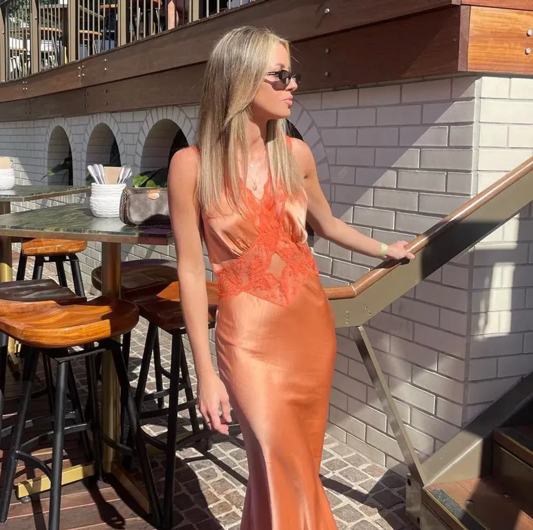 Sir the Label Aries Cut Out Gown Peach Size 0 / AU 6 for rent on The Volte - main image