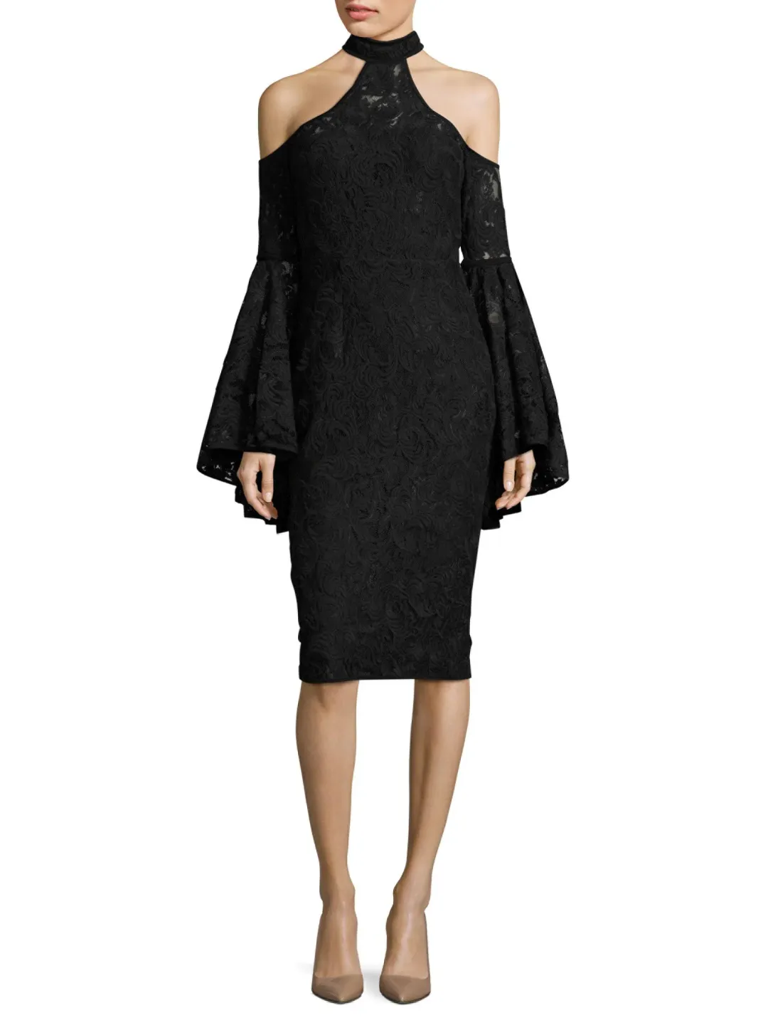MISHA Poppy Lace Dress Black Size 6/XS for rent on The Volte - main image