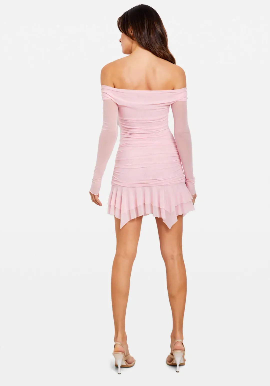 Chosen By Tuchuzy Off Shoulder Mesh Rose Mini in Bubblegum Size S / 8 AU for rent on The Volte - main image
