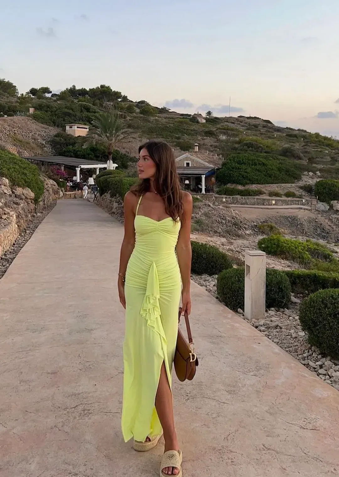 Natalie Rolt Shontae Gown in Citron Size 8 for rent on The Volte - main image